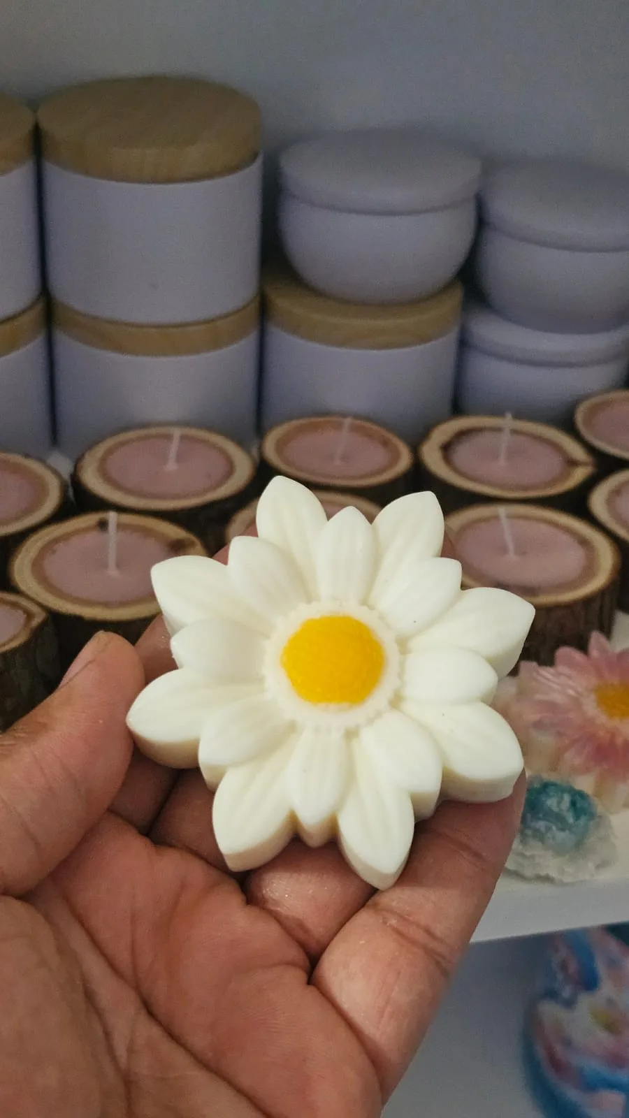 🌼 Vela Artesanal Margarita✨