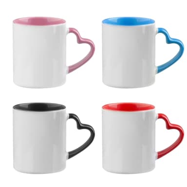 Taza con asa en forma de Corazon