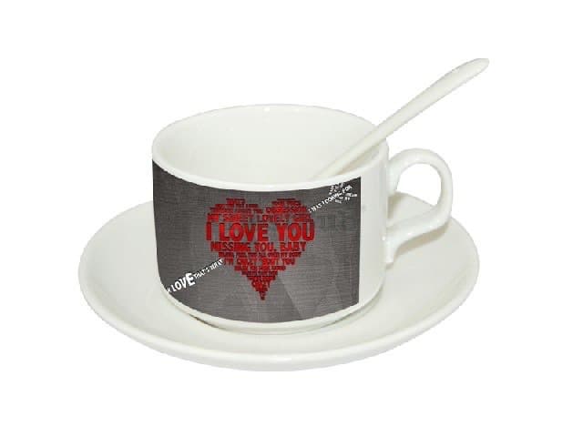 Set de taza con Platillo y cuchara