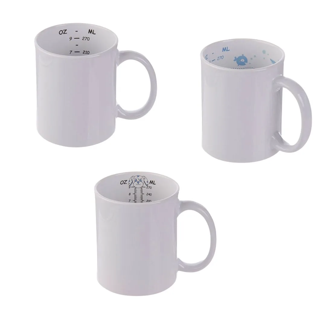 Tazas Blancas con medicion en el Interior