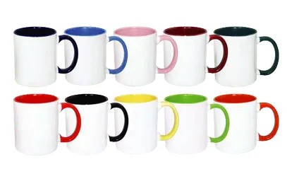 Taza Blanca Interior y Asa de Color